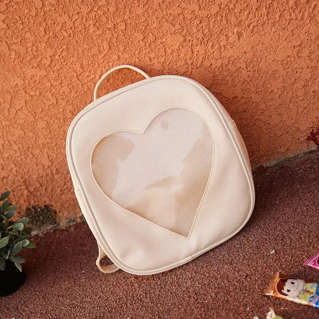 2017 Summer Candy Transparent Love Heart Shape Backpacks Harajuku School Backpack Shoulder Bags For Teenager Girls Book Bag