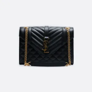 600185 BOW91 1000 BLACK YES SAINT LAURENT WOMEN BAG