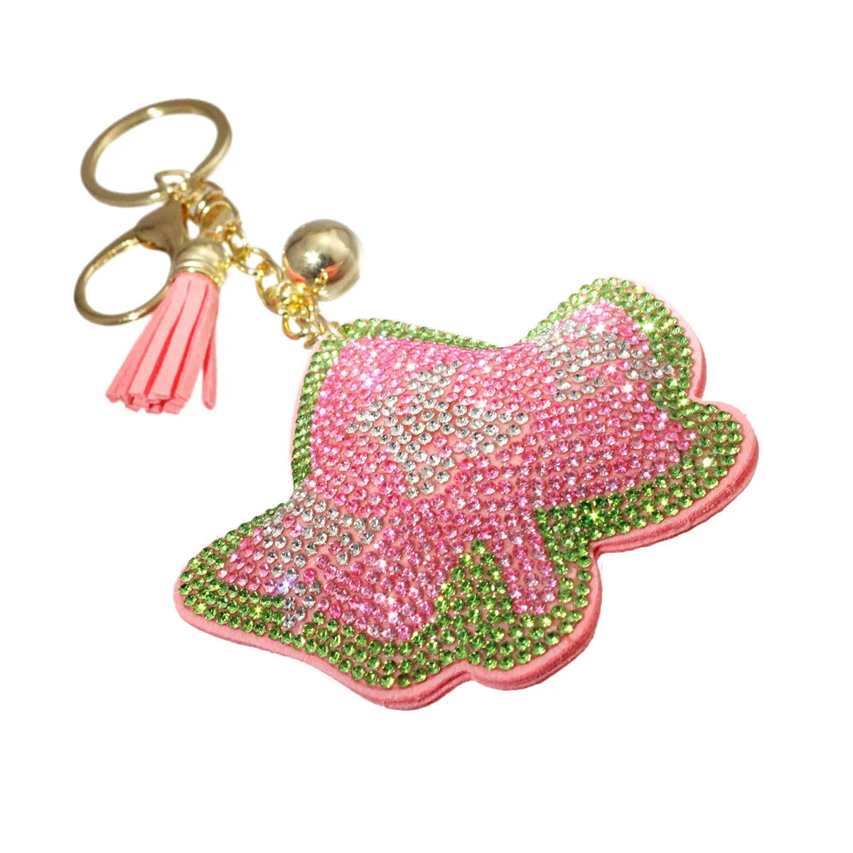 AKA Alpha Kappa Alpha Sorority Inspired Pink Ivy Padded Keychain