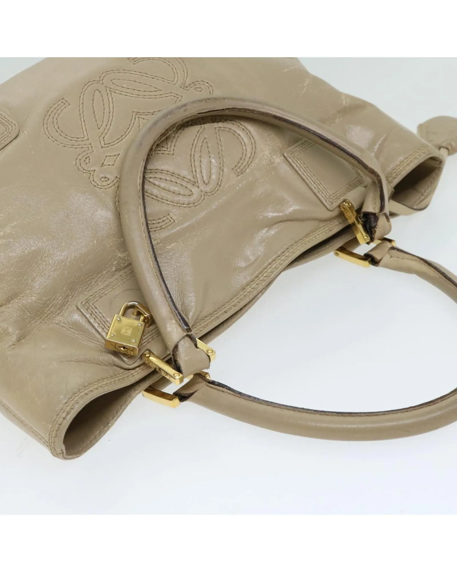 Authentic Beige Leather Hand Bag by LOEWE