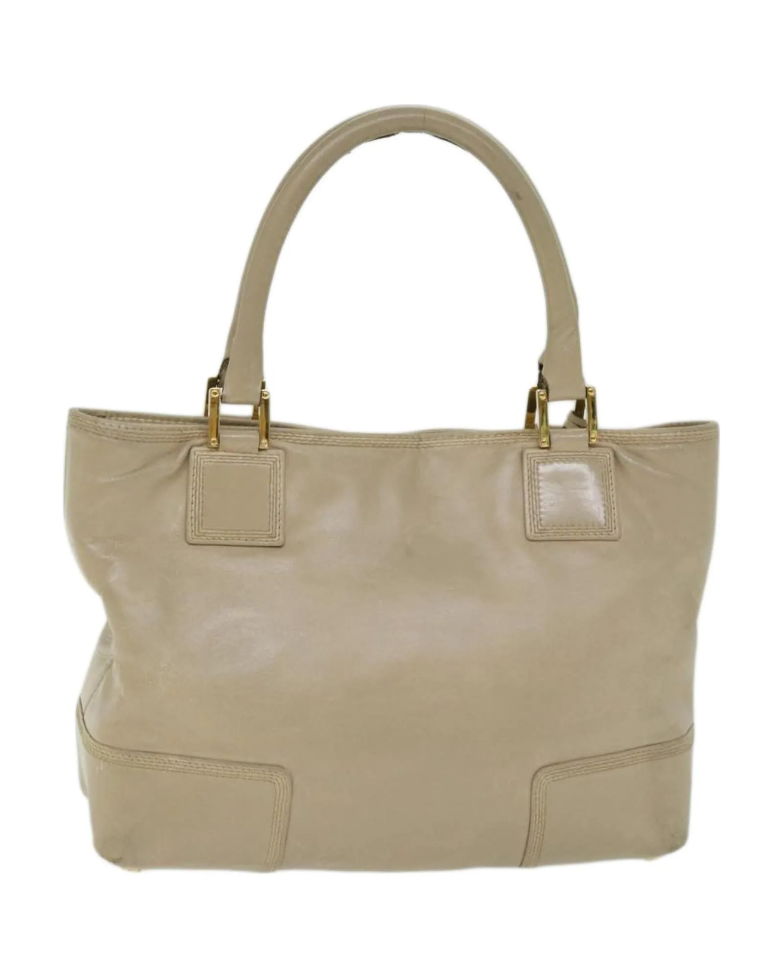 Authentic Beige Leather Hand Bag by LOEWE