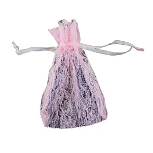 BAG POUCHES LACE PINK 5x7cm (12pcs)