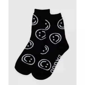 Baggu - Adult crew socks - Black Happy