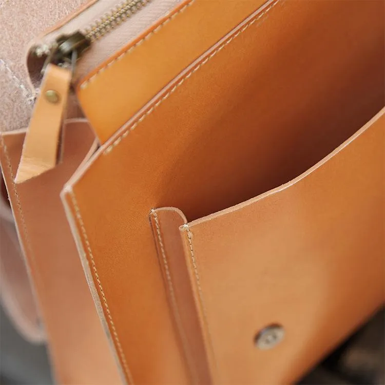 Best Handmade Tan Leather Womens Backpack Tan Womens Satchel School Backpacks