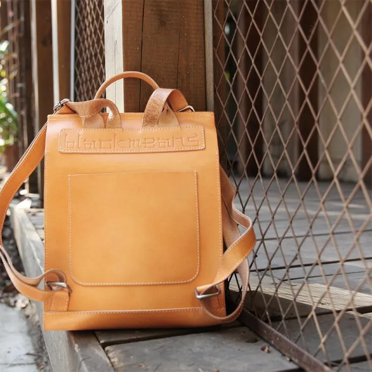 Best Handmade Tan Leather Womens Backpack Tan Womens Satchel School Backpacks