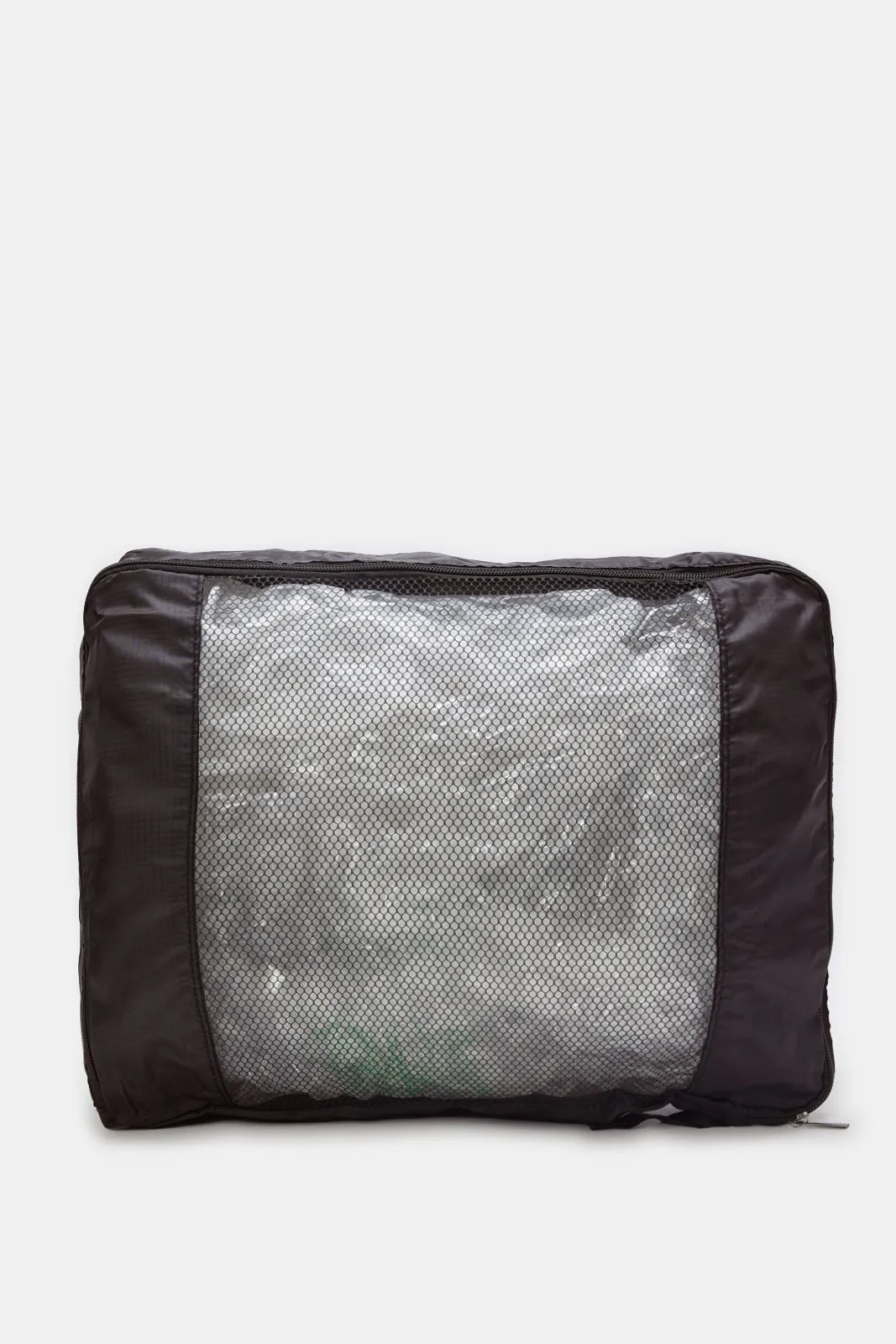 Black Plain Foldable 4 Piece Set Storage Bag