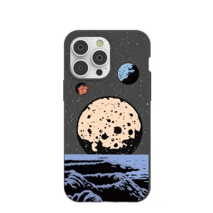 Black Retro Moon iPhone 14 Pro Max Case with MagSafe Module