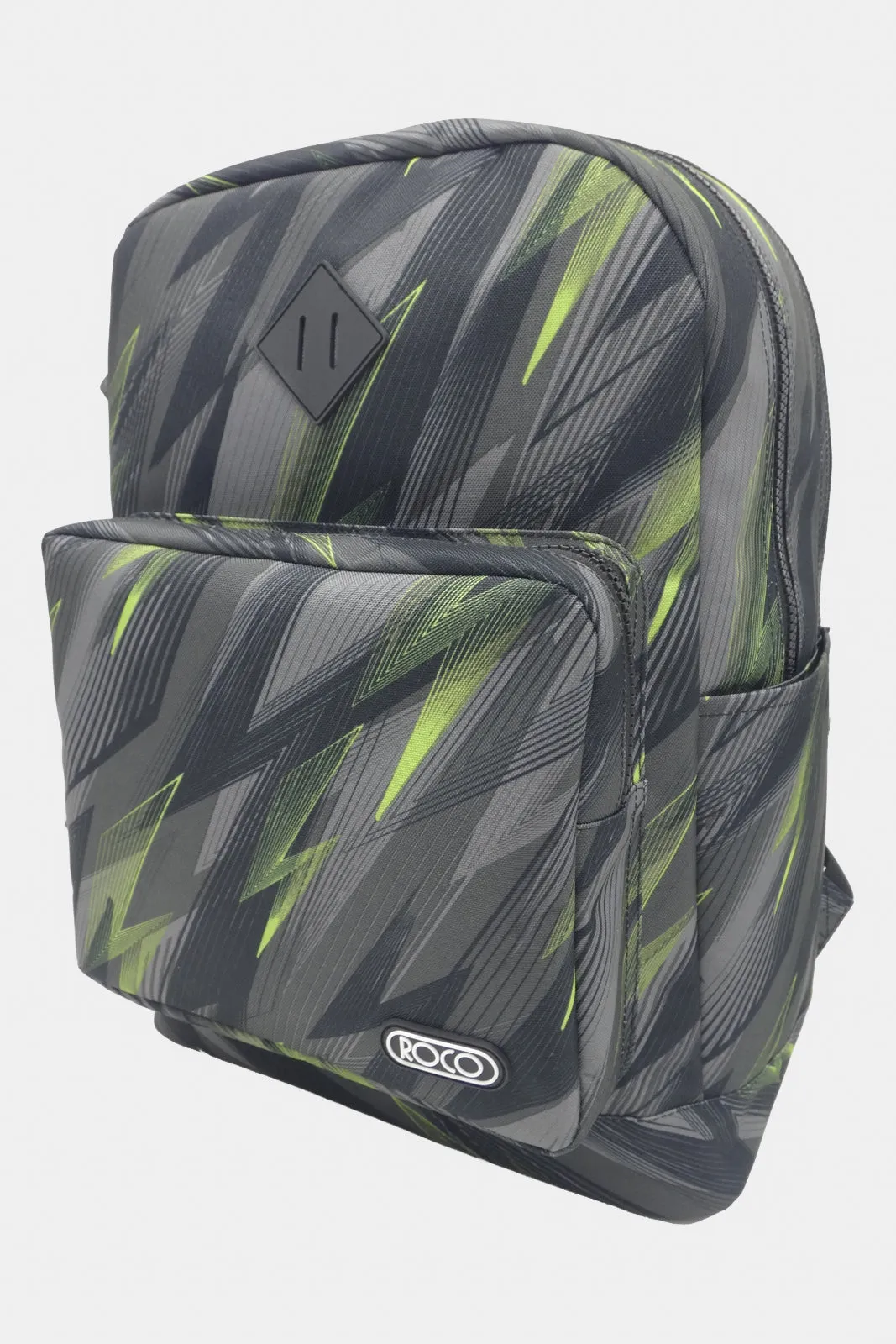 Boys Charcoal Printed Roco Backpack With Pencil Case (17 Inch)