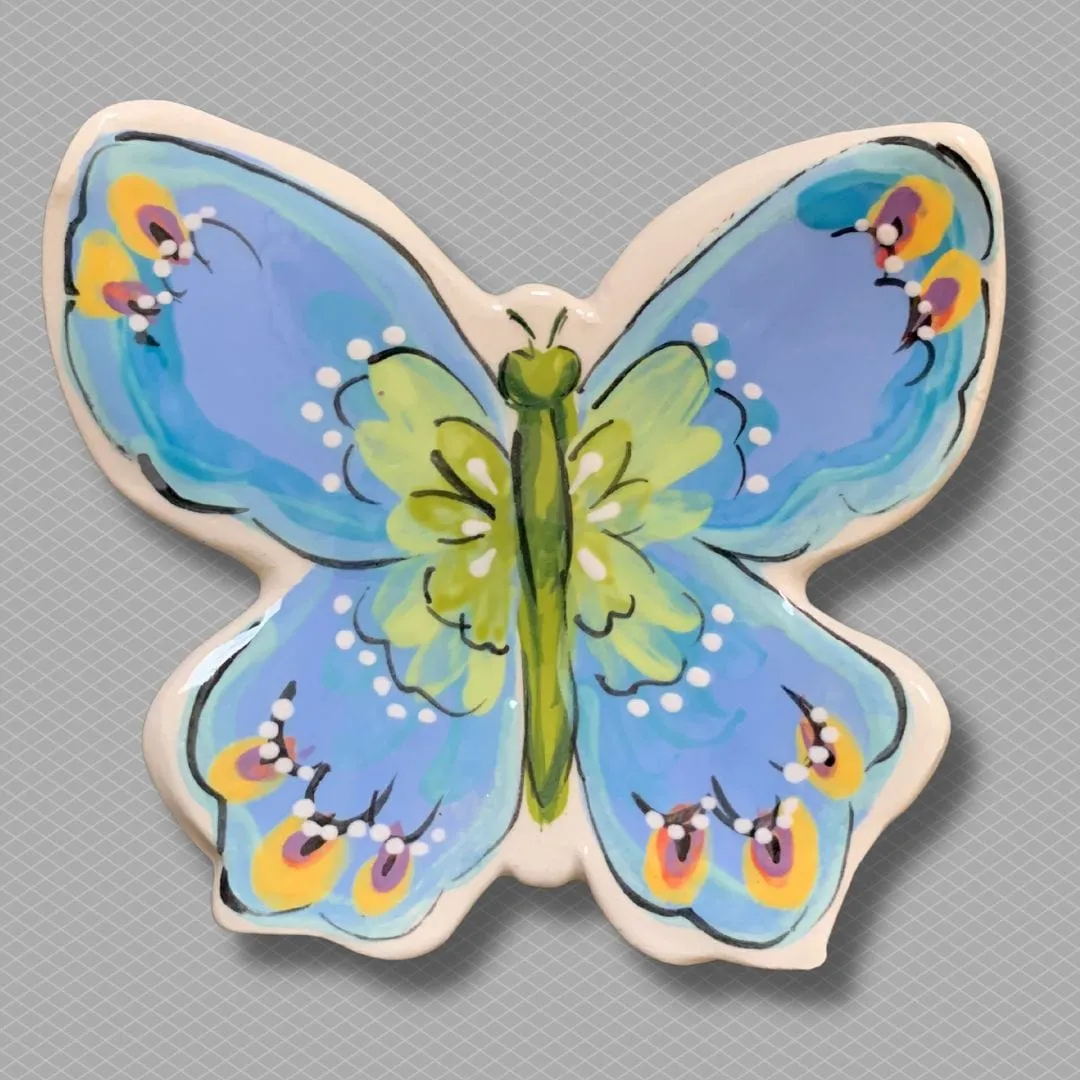 Butterfly: Blue/Green Tea Bag Holder- Spoon Rest