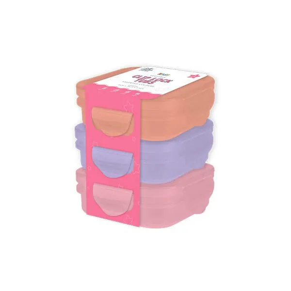 C&m Kids Clip Lock Tubs Pink 3 Pack