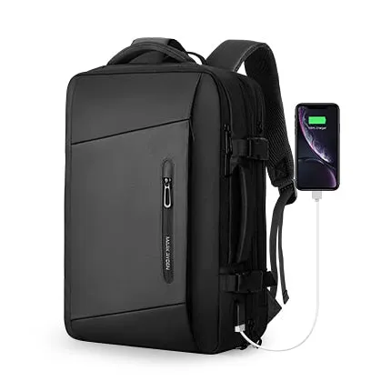 Carry-on Travel Backpack with Raincoat Expandable 38L USB Charging Multi-layer Space Laptop Backpack