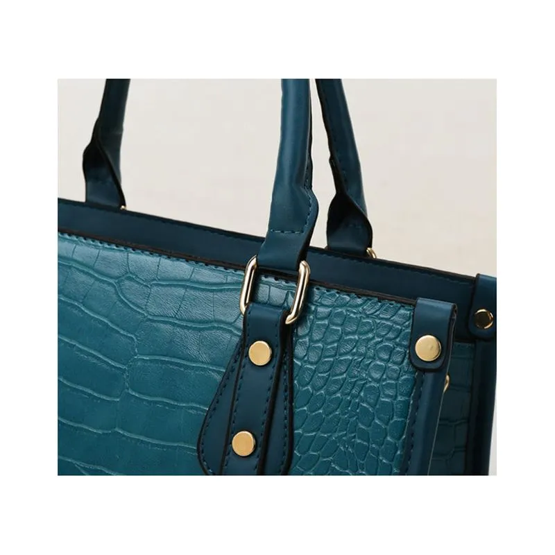 Chic CrocStyle 3 Piece Designer Bag Set