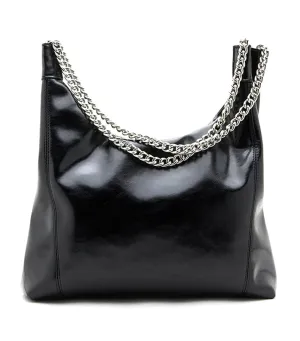 Eudora Chained Shopper Shoulder Bag Black