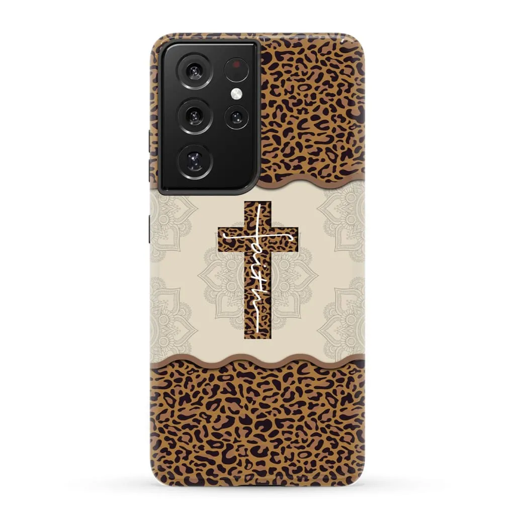 Faith Cross Leopard Christian Phone Case - Faith Phone Cases - Scripture Phone Cases - Iphone Cases Christian