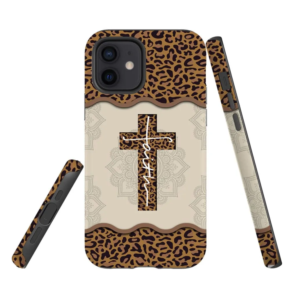 Faith Cross Leopard Christian Phone Case - Faith Phone Cases - Scripture Phone Cases - Iphone Cases Christian