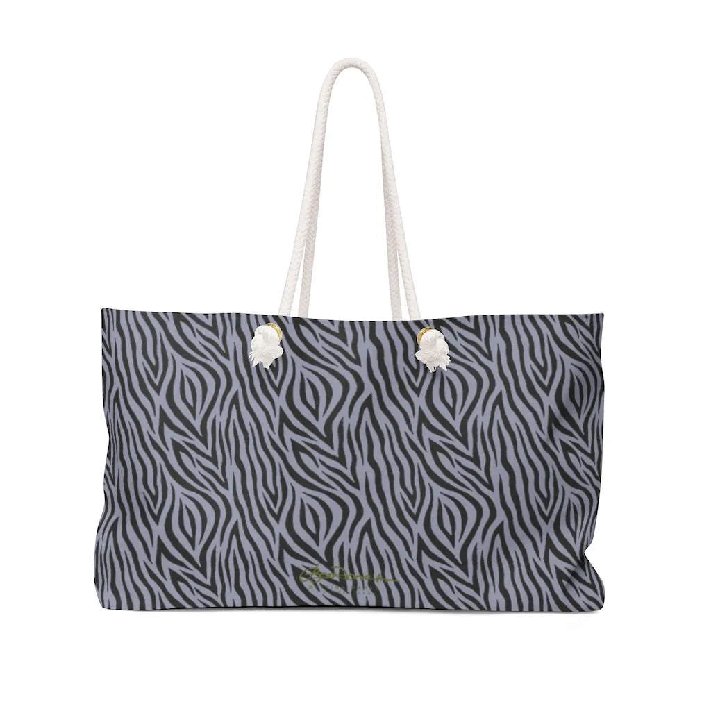 Grey Zebra Weekender Bag