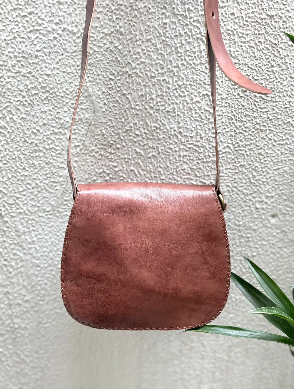 Handcrafted Jawaja Leather Sling Bag with Buckle