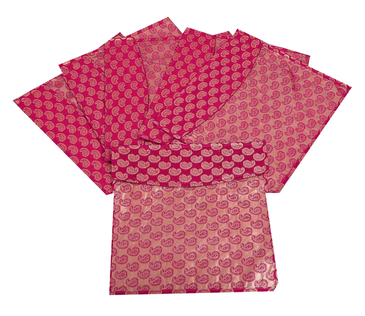 Heart Home Carry Design Single Saree Cover, Saree/Cloth Organizer, Wardrobe Oragnizer With Transparent Top- Pack of 3 (Pink)-HS43HEARTH26136