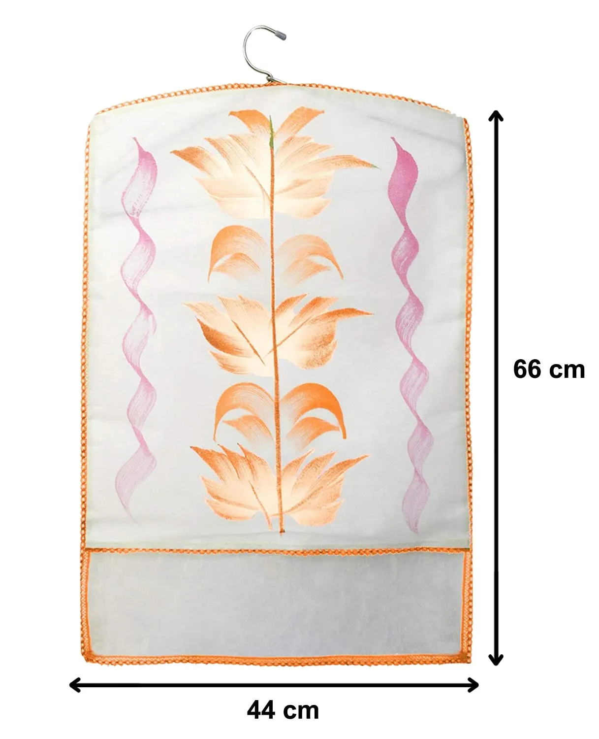 Heart Home Non Woven Hanging Saree Cover With 1 Zipper Compartment on Back Side- Pack of 12 (Orange)-HS_38_HEARTH21486