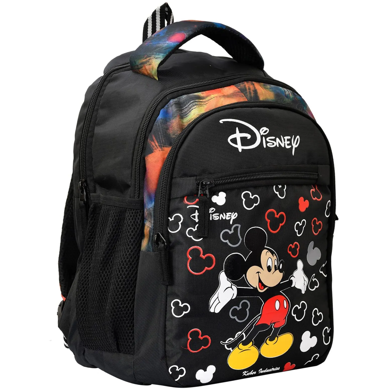 Kuber Industries Disney-Mickey School Bag | Kids School Bags | Student Bookbag | Spacious School Bag | School Bag for Girls & Boys | School Backpack for Kids | 4 Compartments School Bag | Black