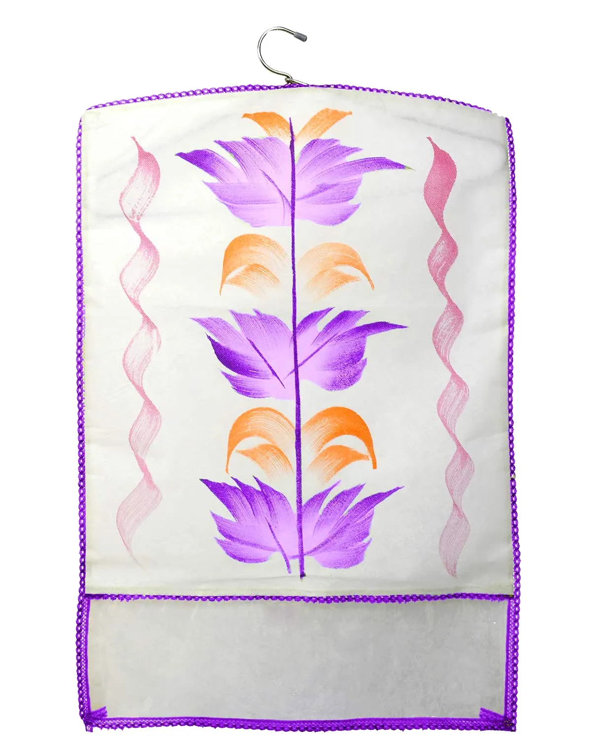 Kuber Industries Non Woven Hanging Saree Cover With 1 Zipper Compartment on Back Side- Pack of 12 (Purple)-HS_38_KUBMART21516