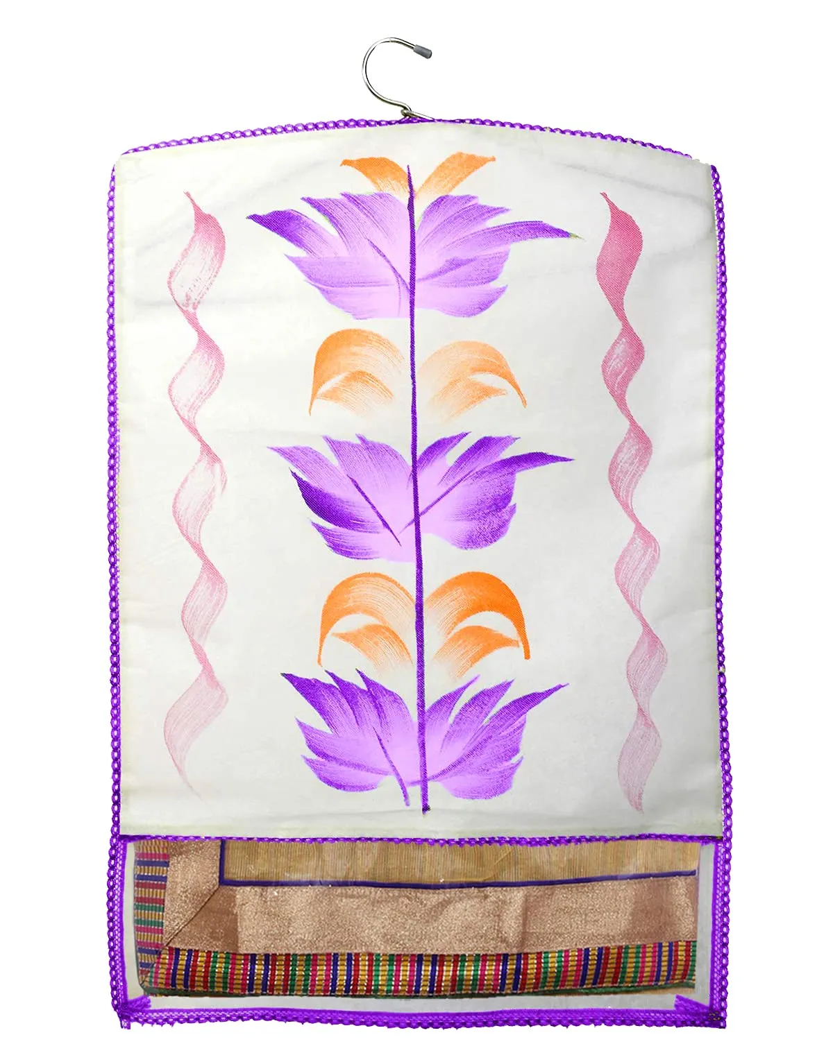 Kuber Industries Non Woven Hanging Saree Cover With 1 Zipper Compartment on Back Side- Pack of 12 (Purple)-HS_38_KUBMART21516