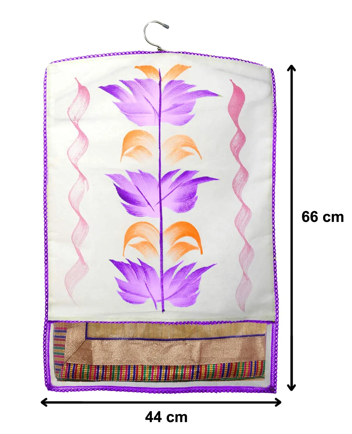 Kuber Industries Non Woven Hanging Saree Cover With 1 Zipper Compartment on Back Side- Pack of 12 (Purple)-HS_38_KUBMART21516