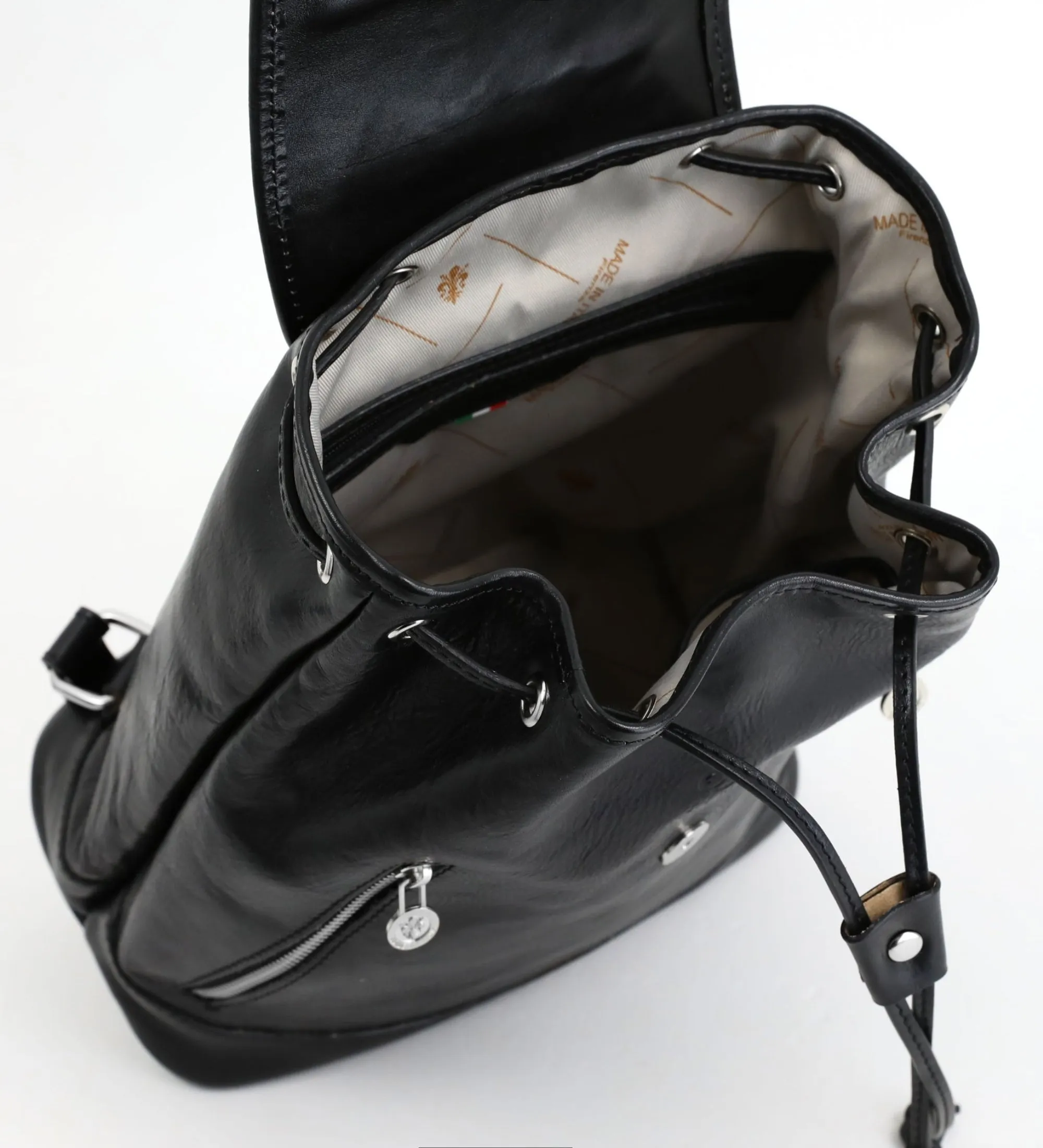 Leather Backpack for Women - White Noise