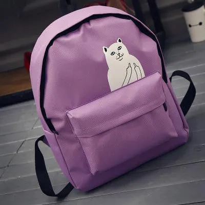 Lemon Kitten Japanese Cat Backpack For Women School Bag Canvas Teenage Girl Cartoon Backpack Mochila Escolar Women Backpack