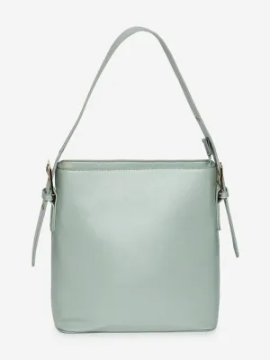 LOV Sage Green Faux-Leather Tote Bag