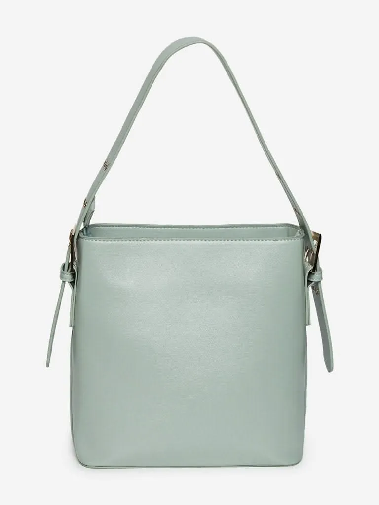 LOV Sage Green Faux-Leather Tote Bag