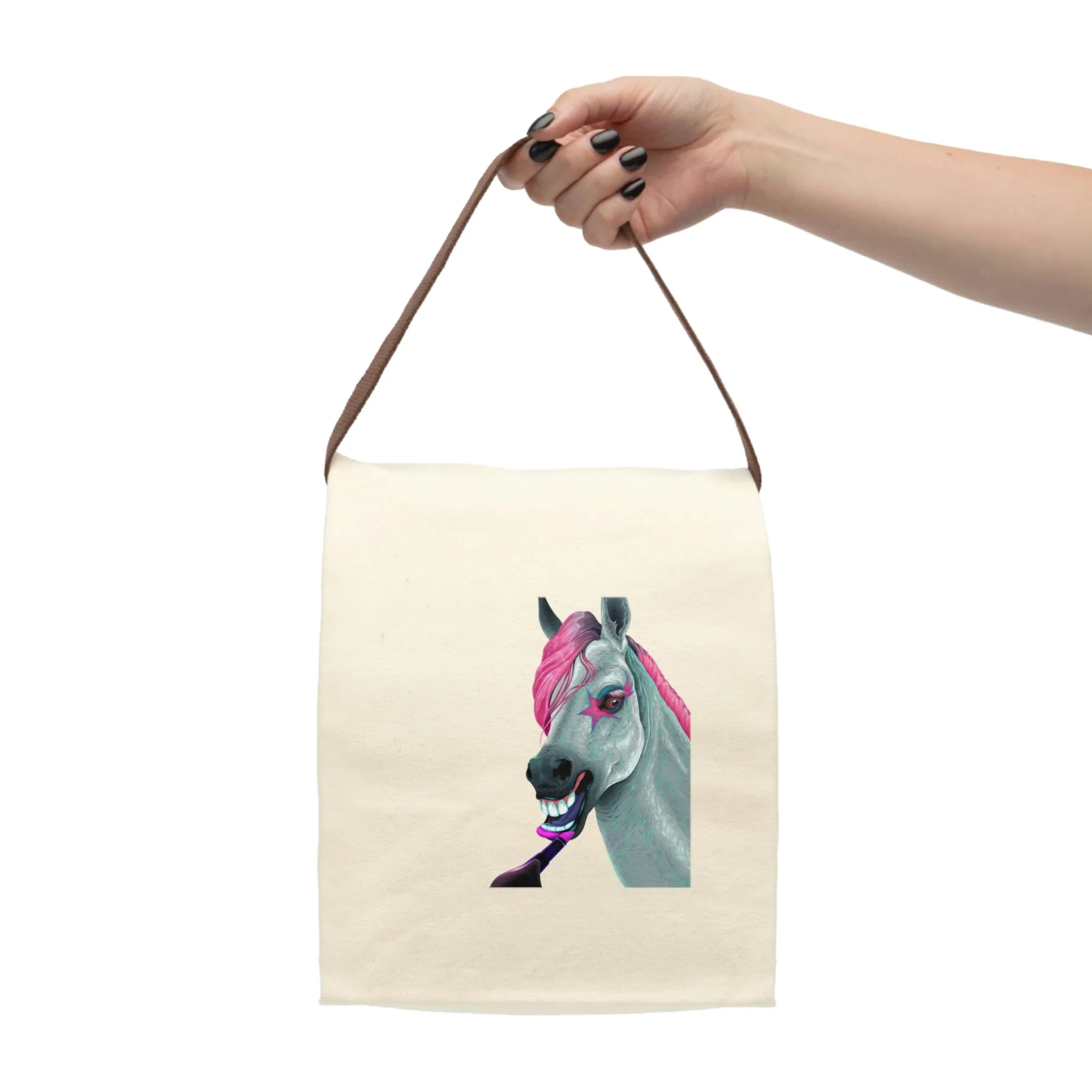 Make-up Horse POD Canvas Lunch Bag With Strap