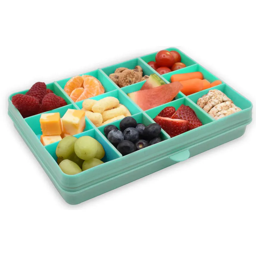 Melii Snackle Food Container with Removable Divider Turquoise 4oz