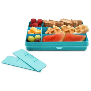 Melii Snackle Food Container with Removable Divider Turquoise 4oz