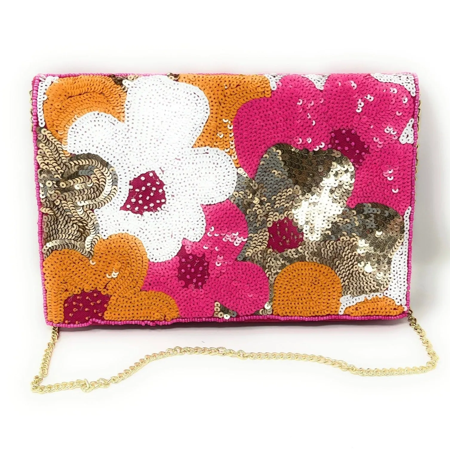 Mia Floral Sequin Clutch Purse