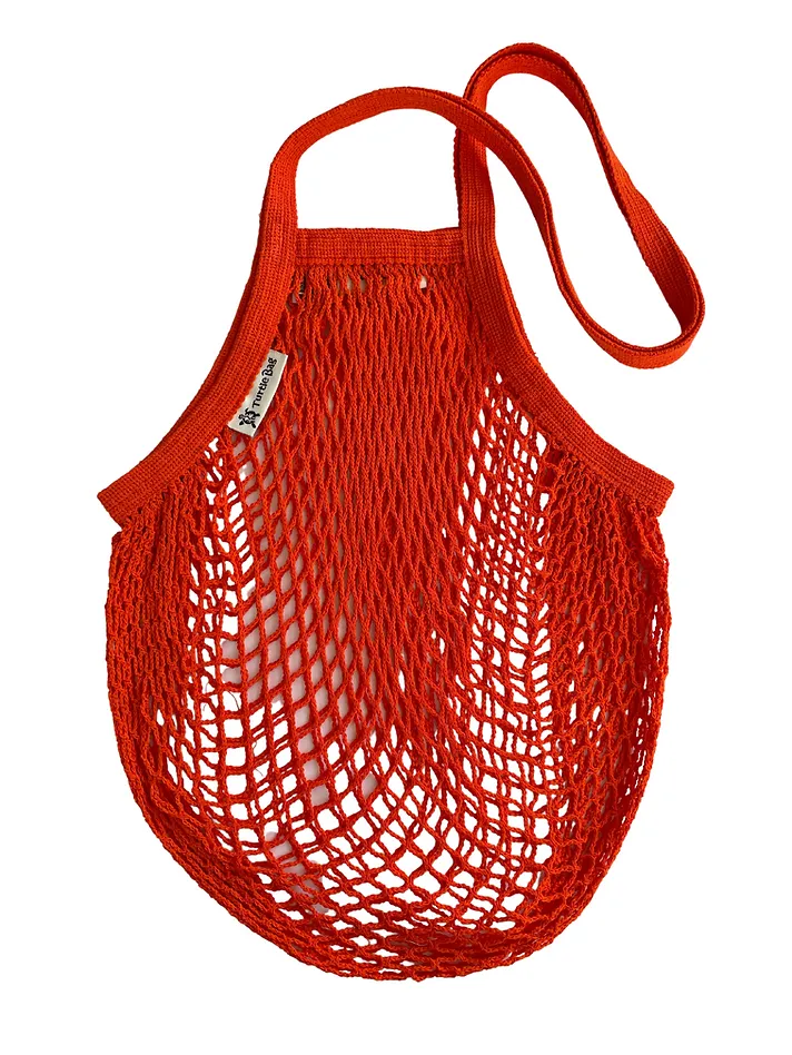 Organic Long Handled String Bag - Orange