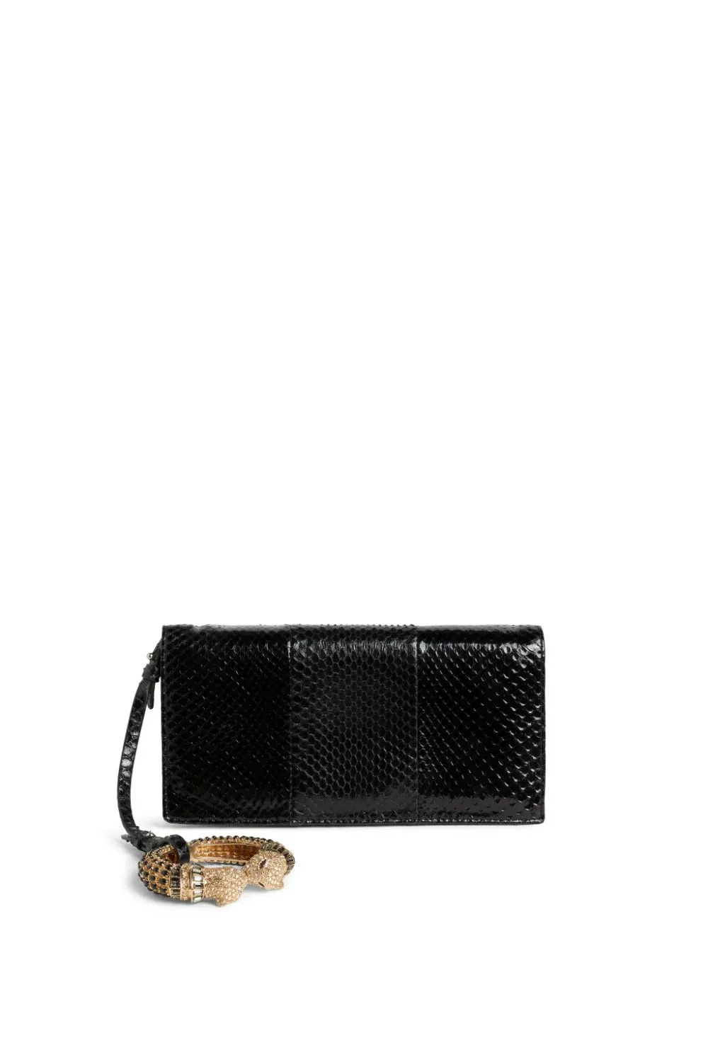 QKB011 PZ181 05051 BLACK CLUTCH ROBERTO CAVALLI WOMEN BAG