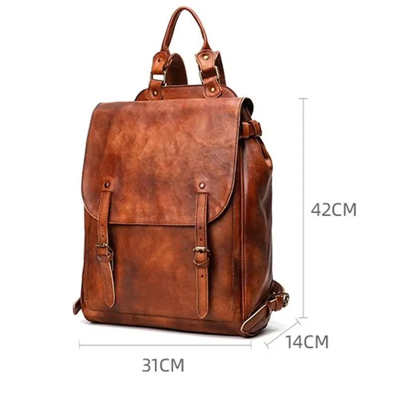 Retro Men's Large Capacity Leather Backpack