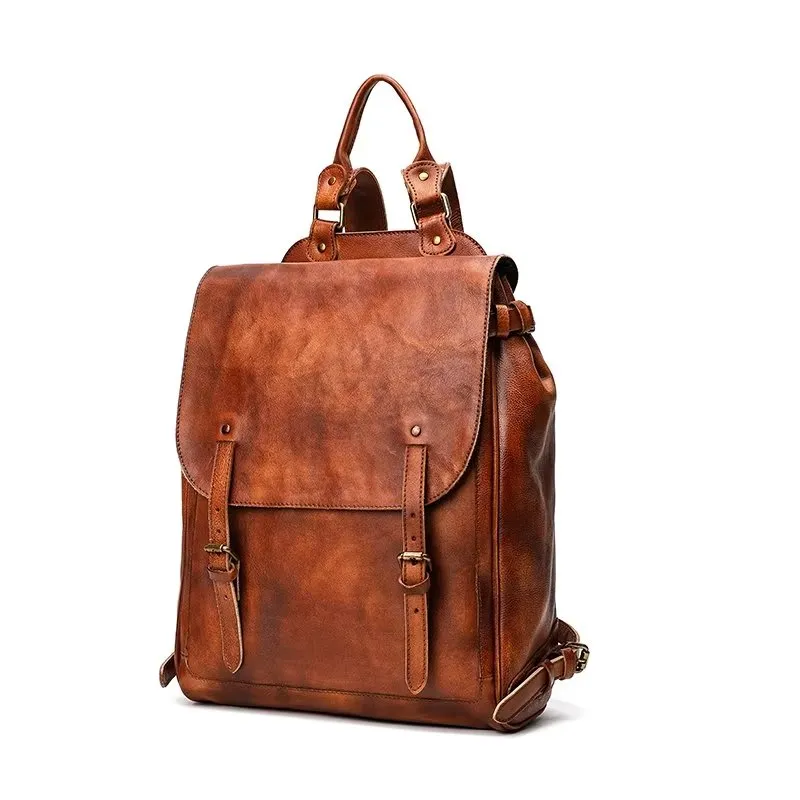 Retro Men's Large Capacity Leather Backpack