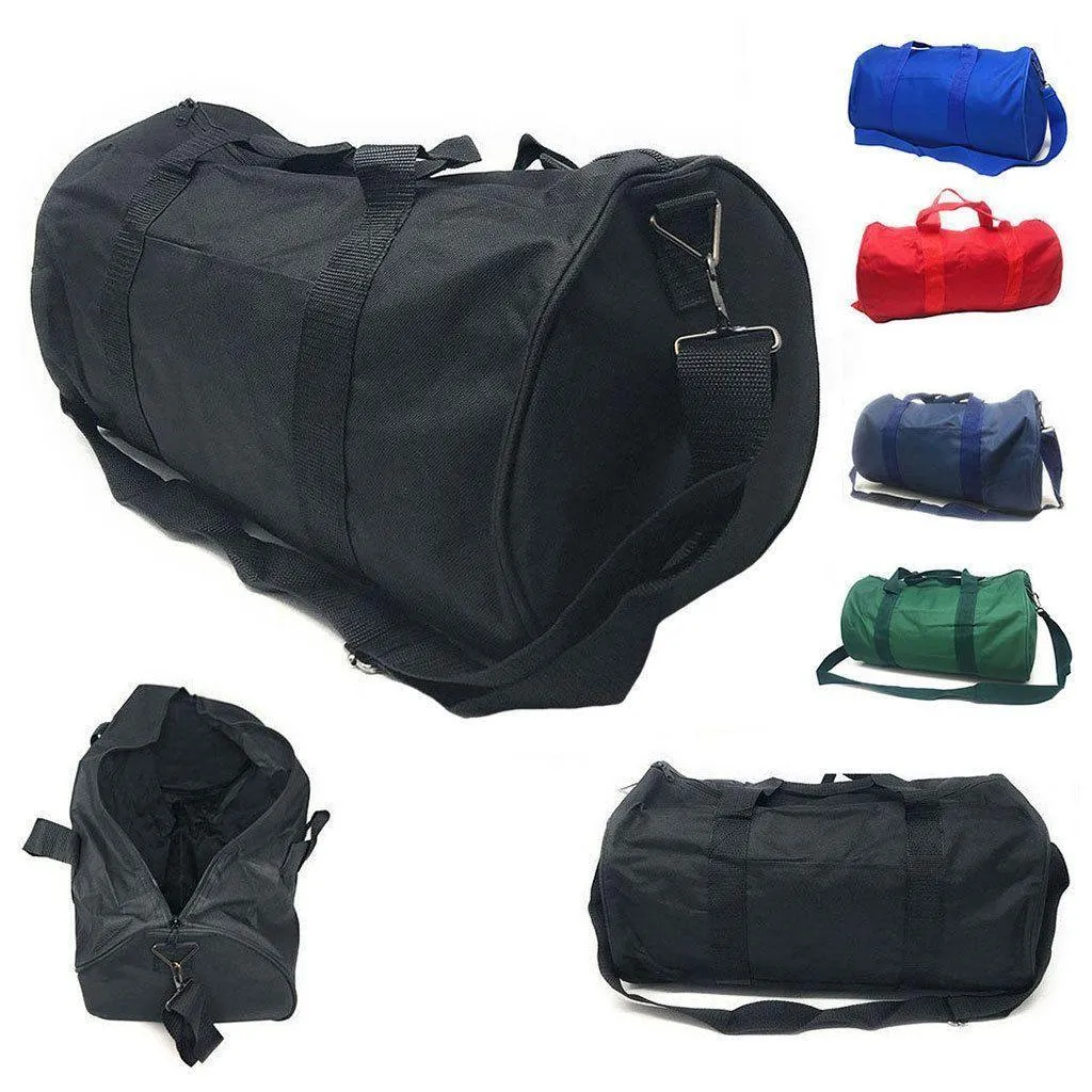 Roll Shape 18 inch Duffle Bag Travel Sports Gym School Carry on Luggage Shoulder Strap