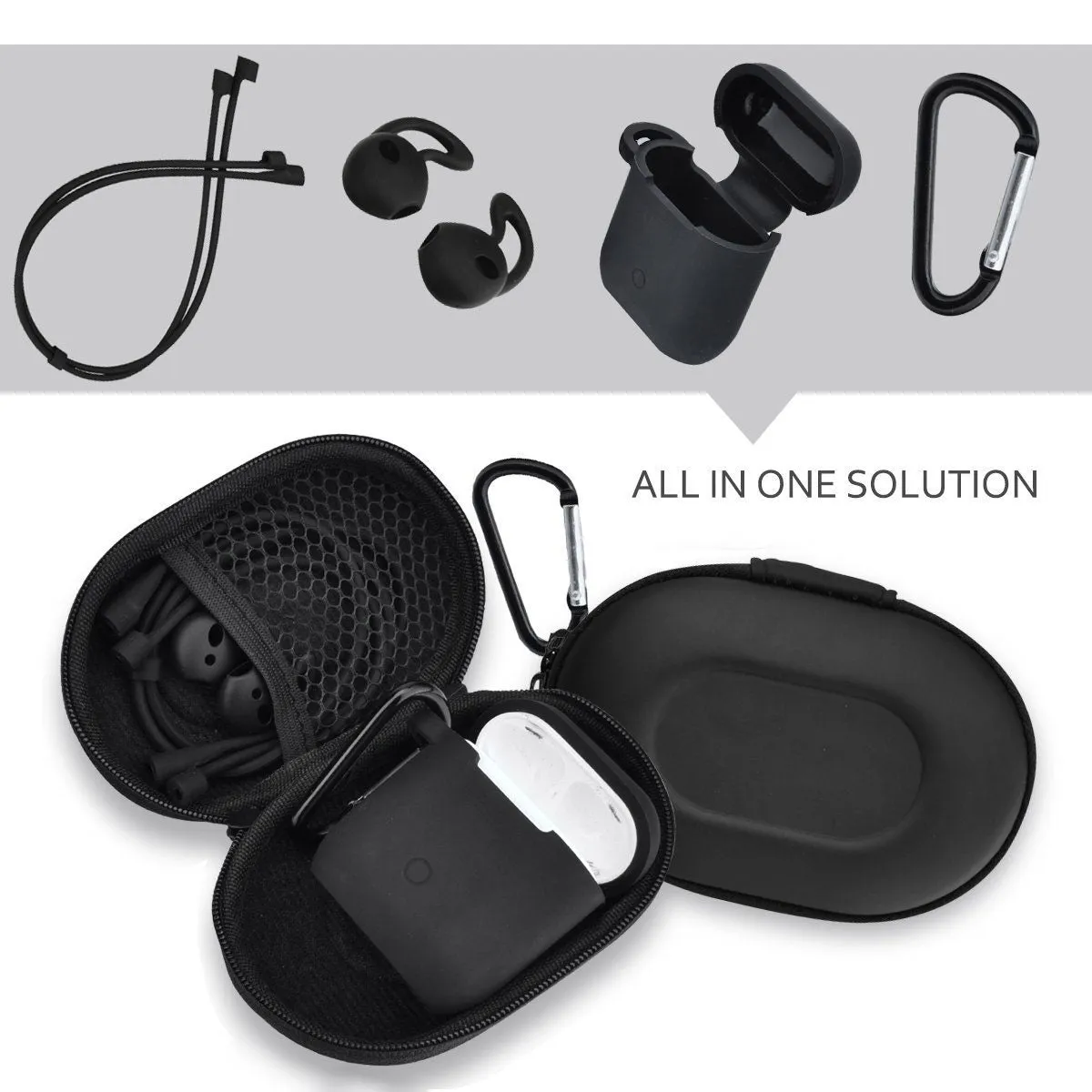 Silicone Case Protector and Accessories Kit Compatible For Use With Apple AirPods®