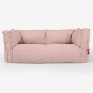 The 2 Seater Albert Sofa Bean Bag - Boucle Pink