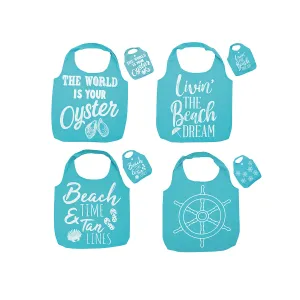 Turquoise Beach Bags, Asst. of 4