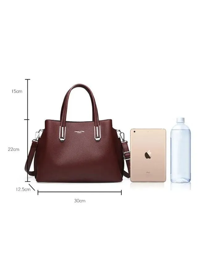 Waterproof Leather Shoulder Bag with detachable shoulder strap