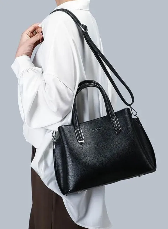 Waterproof Leather Shoulder Bag with detachable shoulder strap