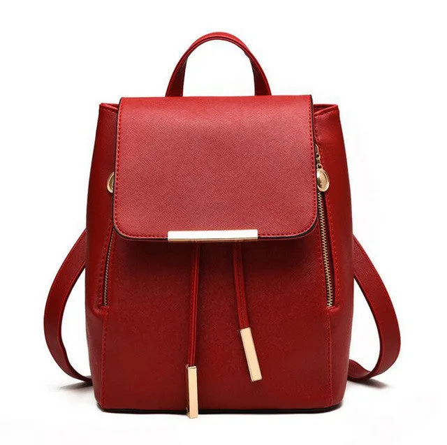 Women Backpack High Quality PU Leather Mochila Escolar School Bags For Teenagers Girls Top-handle Backpacks Herald Fashion