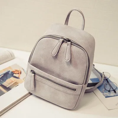 Women Backpack New Fashion Casual PU Leather ladies feminine backpack for teenage girls school bag solid mini Small backpack