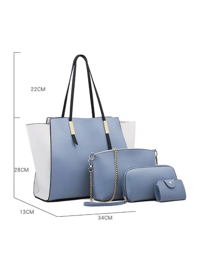 Women Leather Tote Bag Set, 4Pcs One Shoulder Bag One Hand Bag And Two Purses