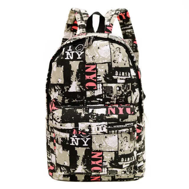 women printing backpacks  backpack for women and men rucksack fashion canvas bags retro casual school bags travel bags